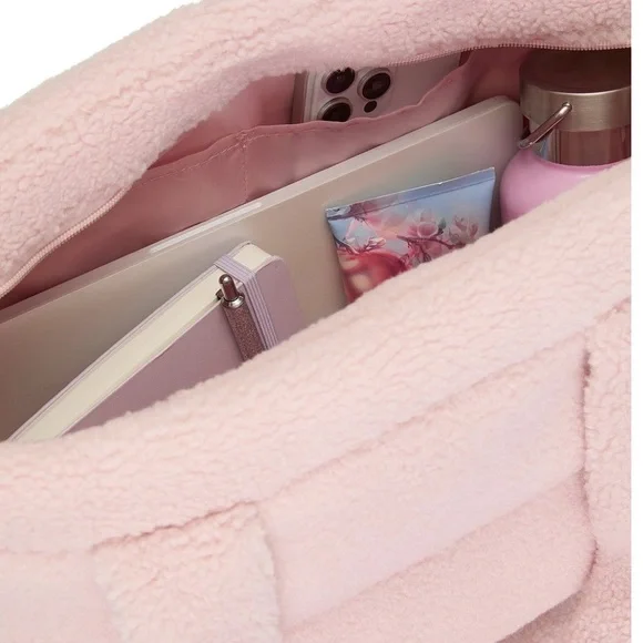 Victoria's Secret Furry Cozy Blush Pink Tote - Picture 3 of 6